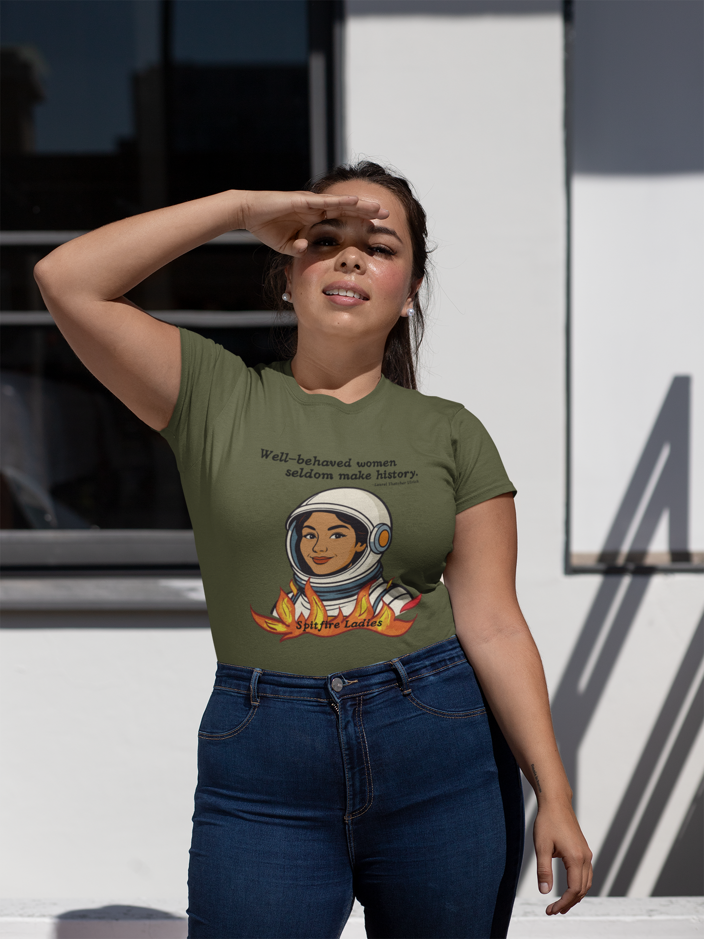 Well-Behaved Women Seldom Make History | Astronaut Feminist Tee | Spitfire Ladies