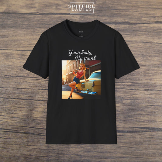 Your Body, My Trunk | Retro Feminist Tee | Spitfire Ladies