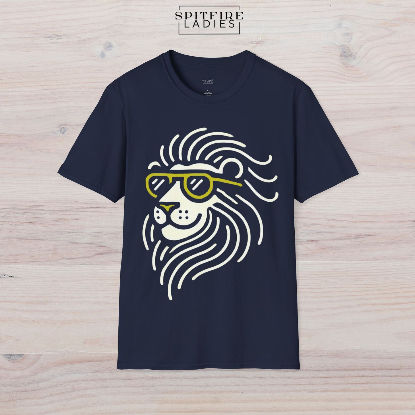 Cool Lion | Line Art Graphic Tee | Spitfire Ladies