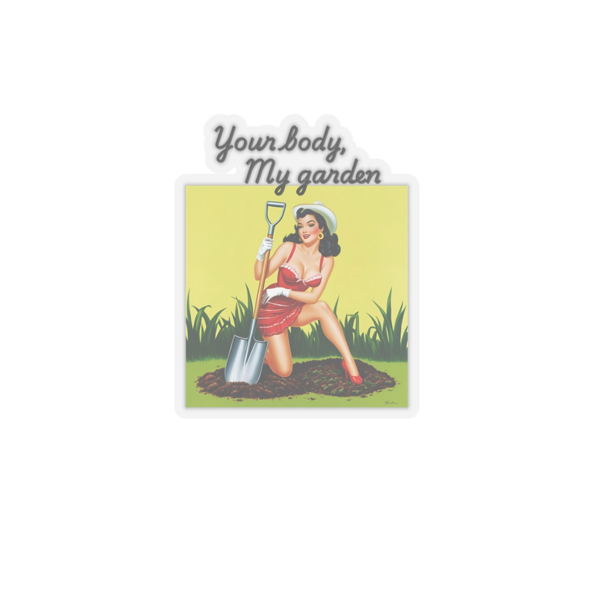 "Your Body, My Garden" Retro Women’s Rights Sticker