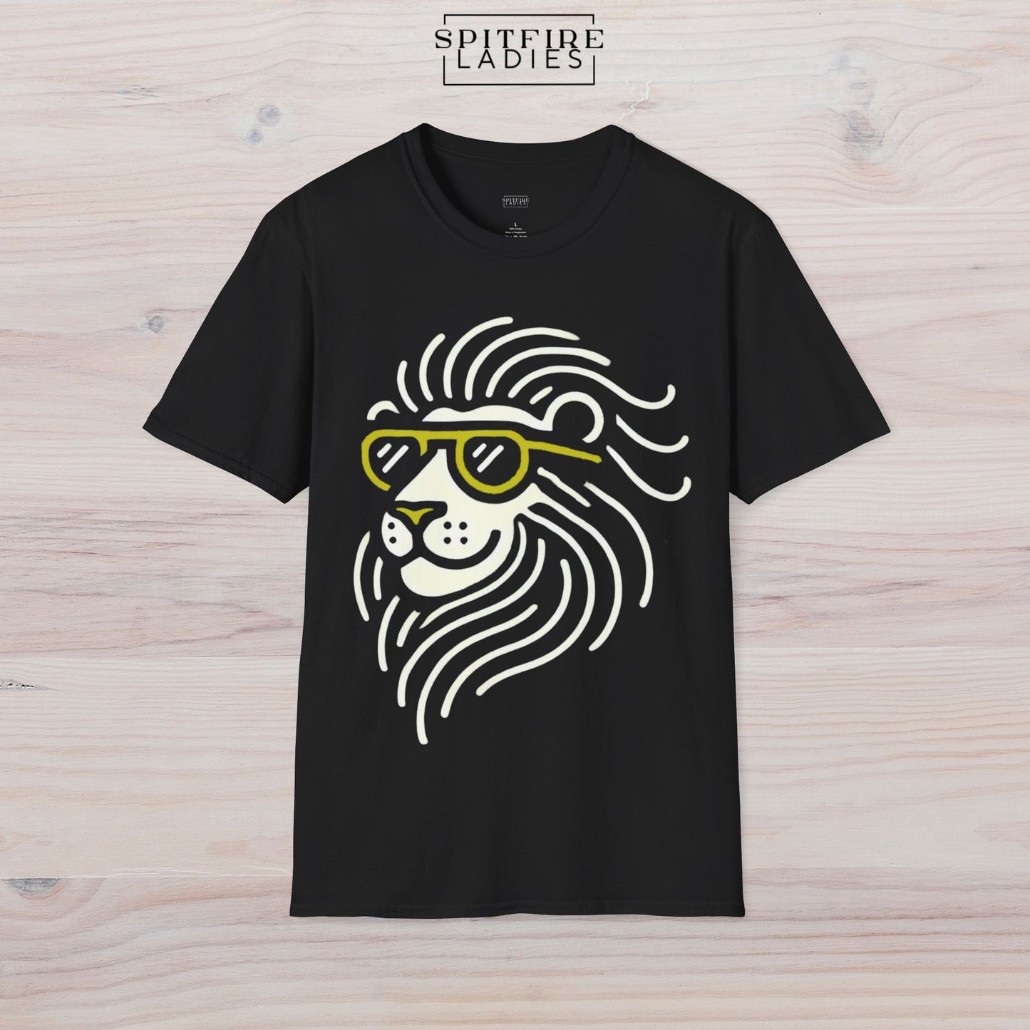 Cool Lion | Line Art Graphic Tee | Spitfire Ladies