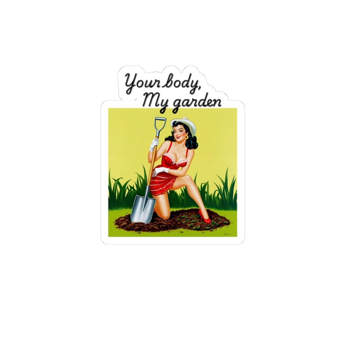 "Your Body, My Garden" Retro Women’s Rights Sticker