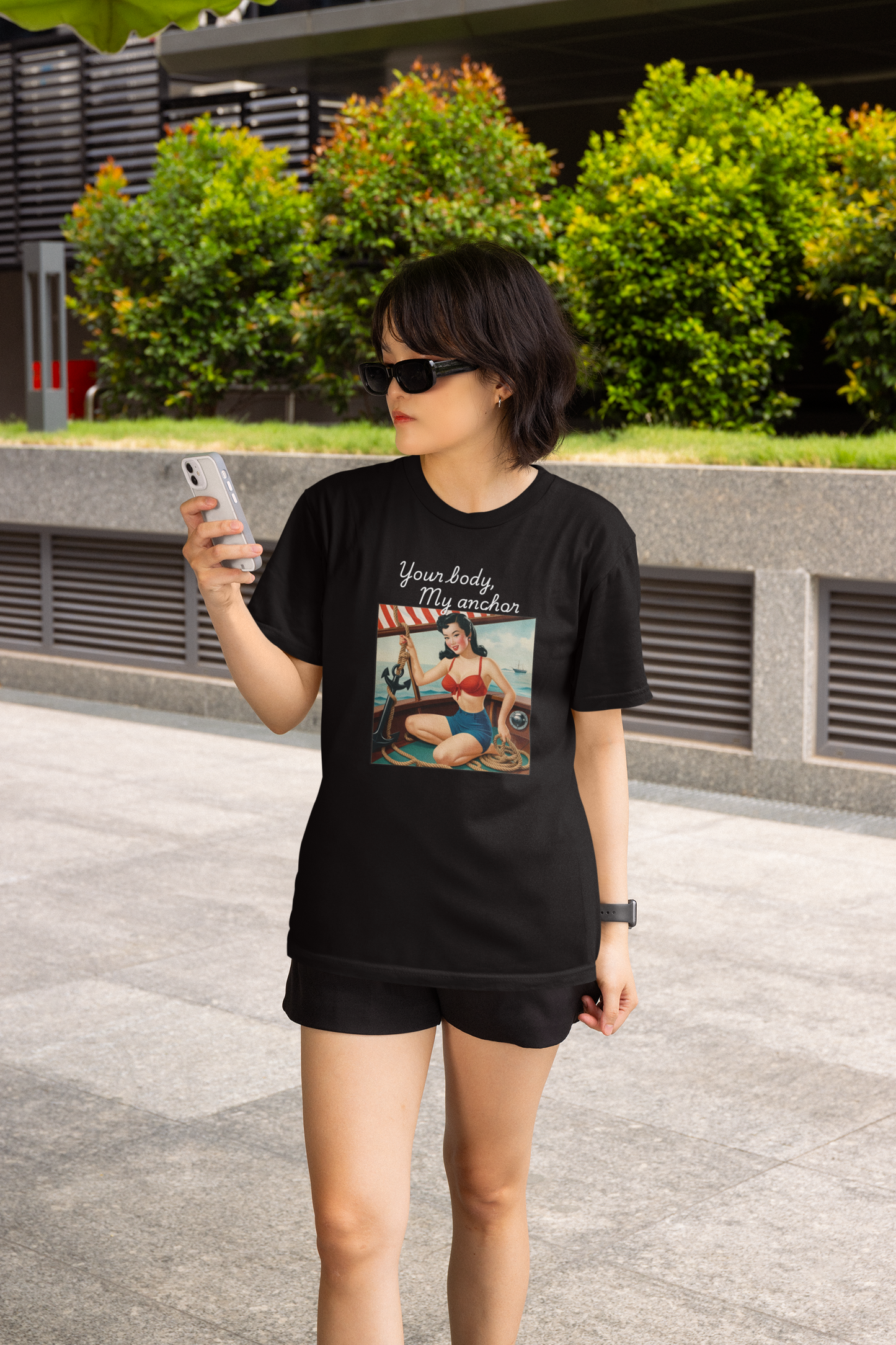 "Your Body, My Anchor" Retro Women’s Rights T-Shirt