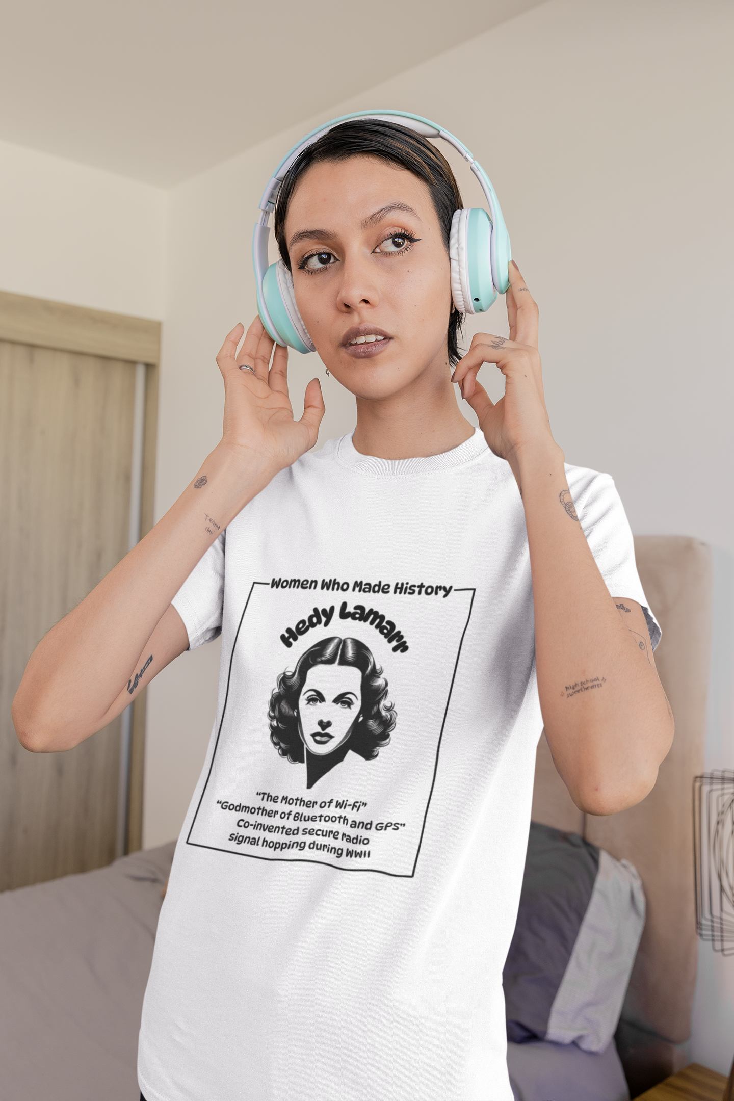 Hedy Lamarr Portrait Tee | Women in Tech | Spitfire Ladies
