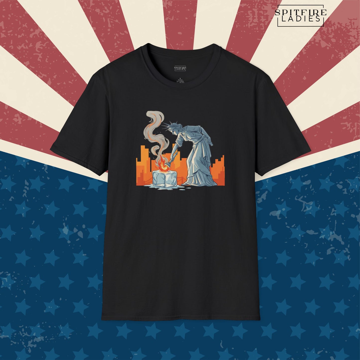 Liberty Melting ICE | Political Statement Tee | Spitfire Ladies