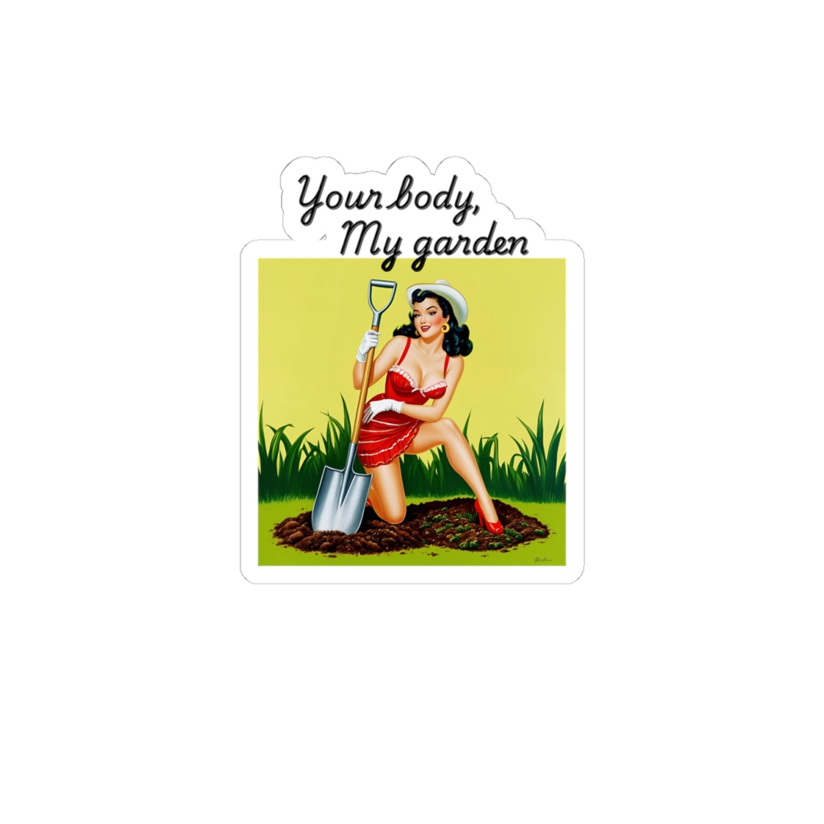 "Your Body, My Garden" Retro Women’s Rights Sticker
