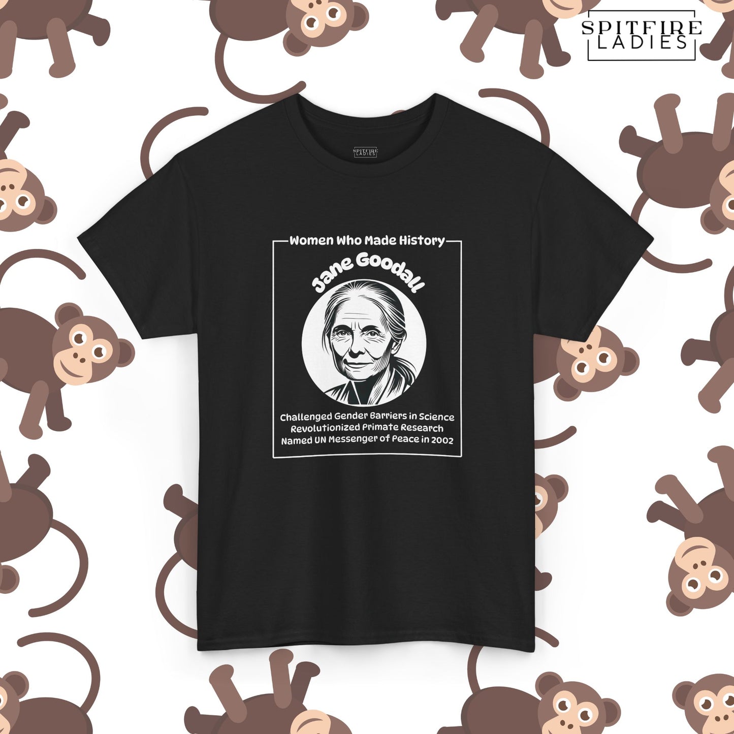 Jane Goodall Portrait Tee | Wildlife Conservation | Spitfire Ladies