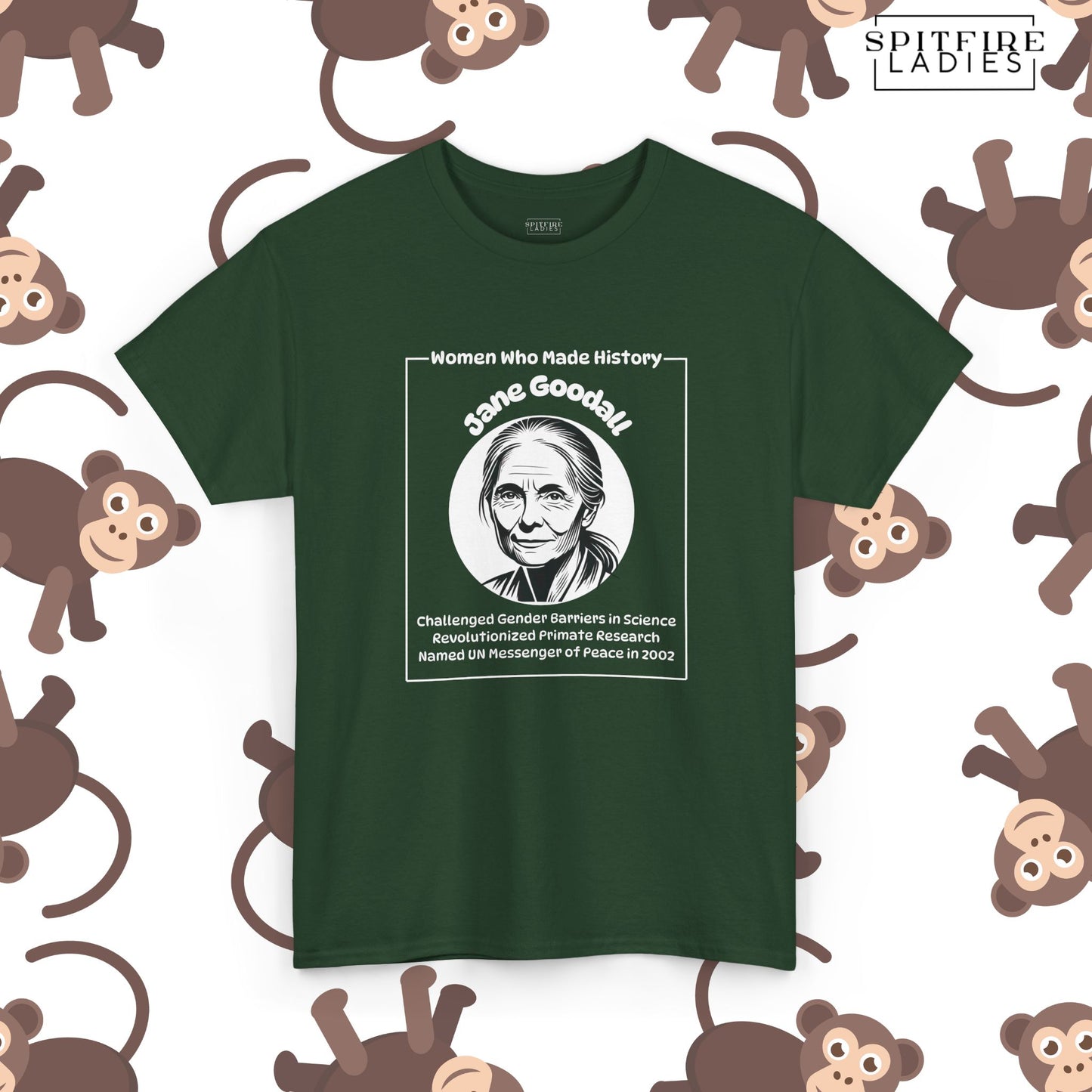 Jane Goodall Portrait Tee | Wildlife Conservation | Spitfire Ladies
