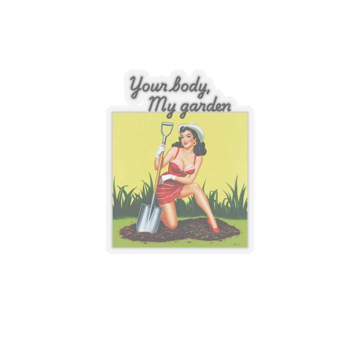 "Your Body, My Garden" Retro Women’s Rights Sticker