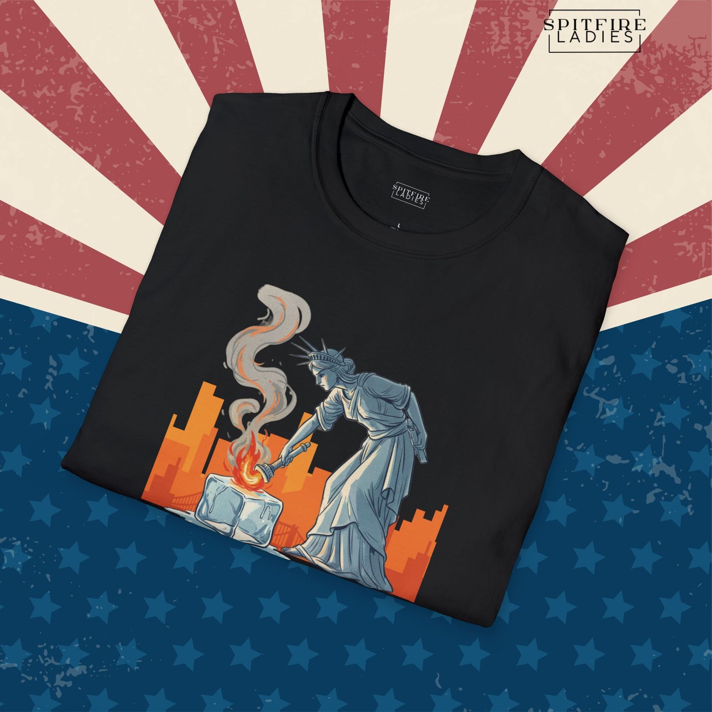 Liberty Melting ICE | Political Statement Tee | Spitfire Ladies