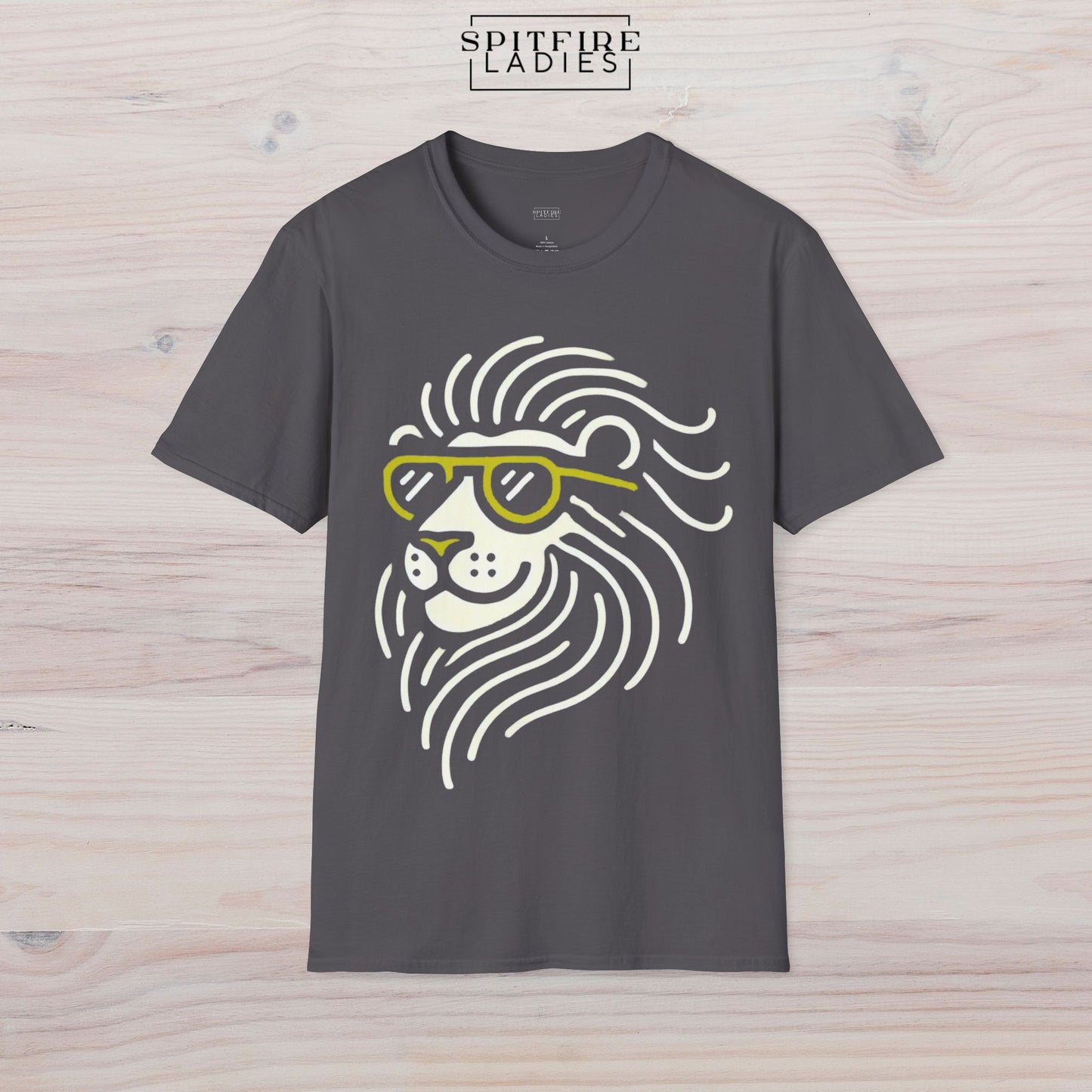 Cool Lion | Line Art Graphic Tee | Spitfire Ladies
