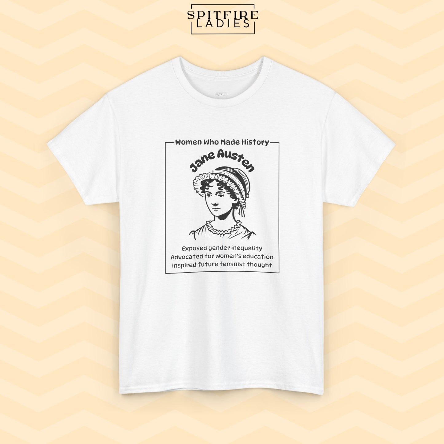 Jane Austen Portrait Tee | Feminist Author & Book Lover | Spitfire Ladies