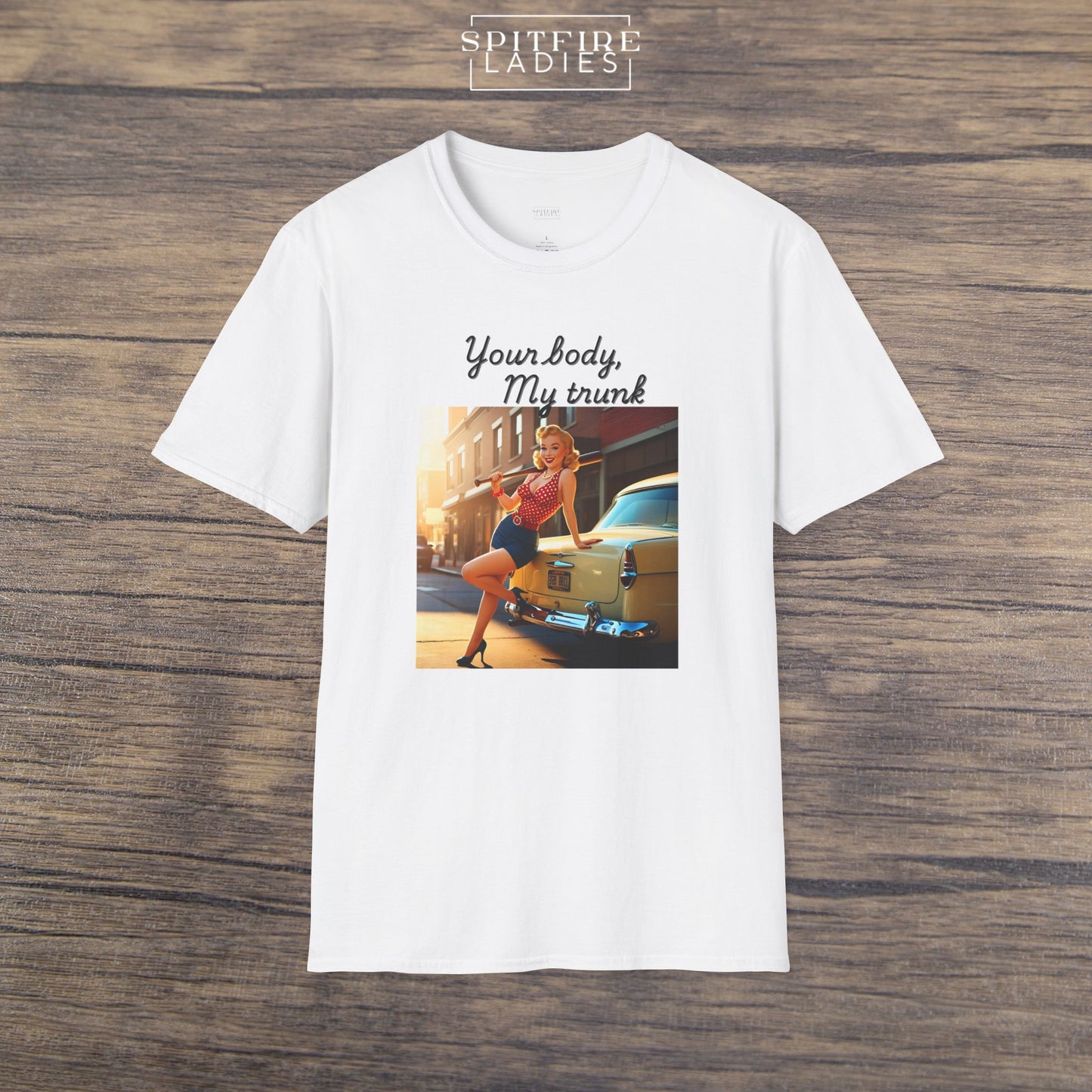 Your Body, My Trunk | Retro Feminist Tee | Spitfire Ladies