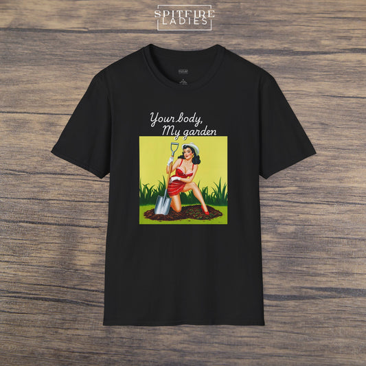 Your Body, My Garden | Retro Feminist Tee | Spitfire Ladies