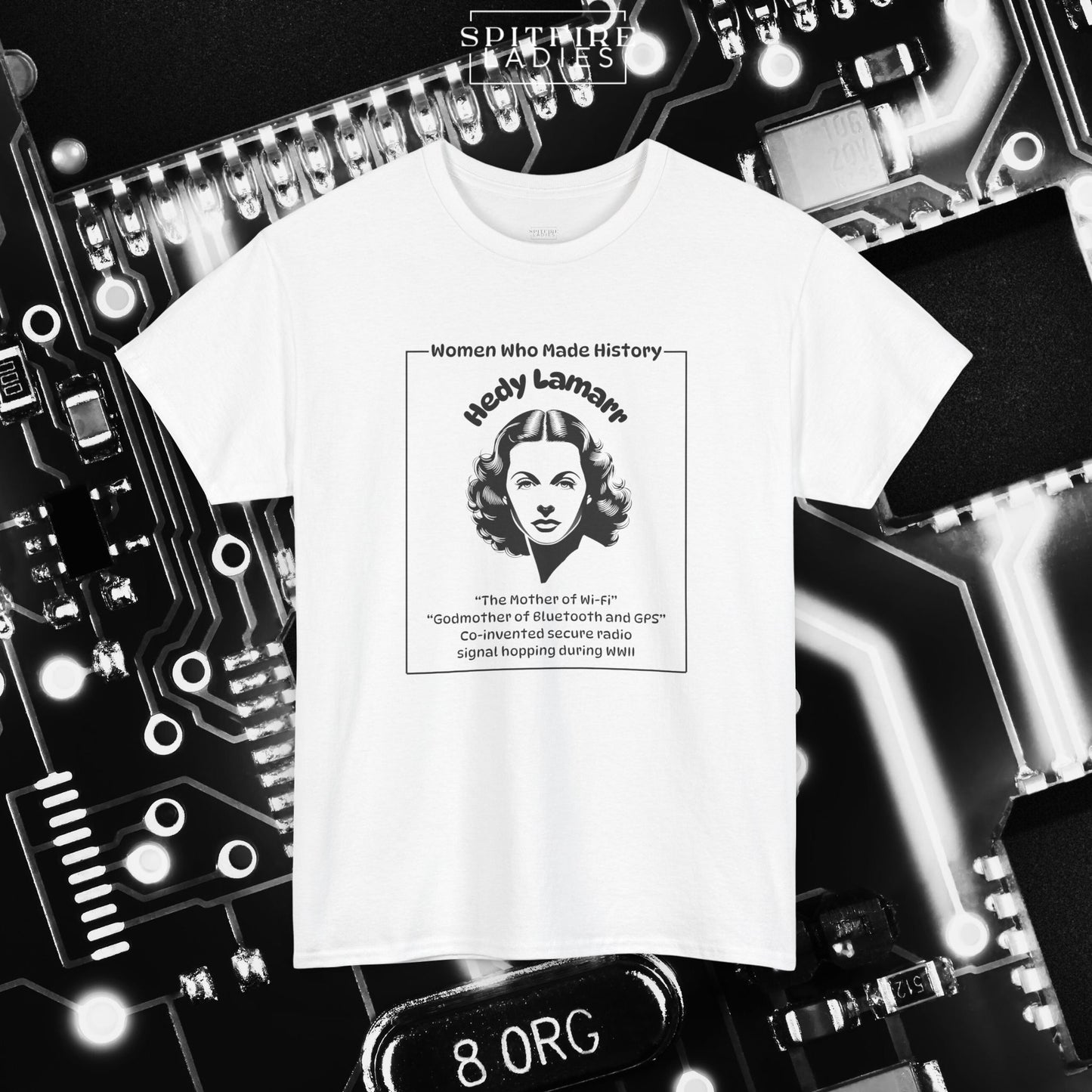 Hedy Lamarr Portrait Tee | Women in Tech | Spitfire Ladies