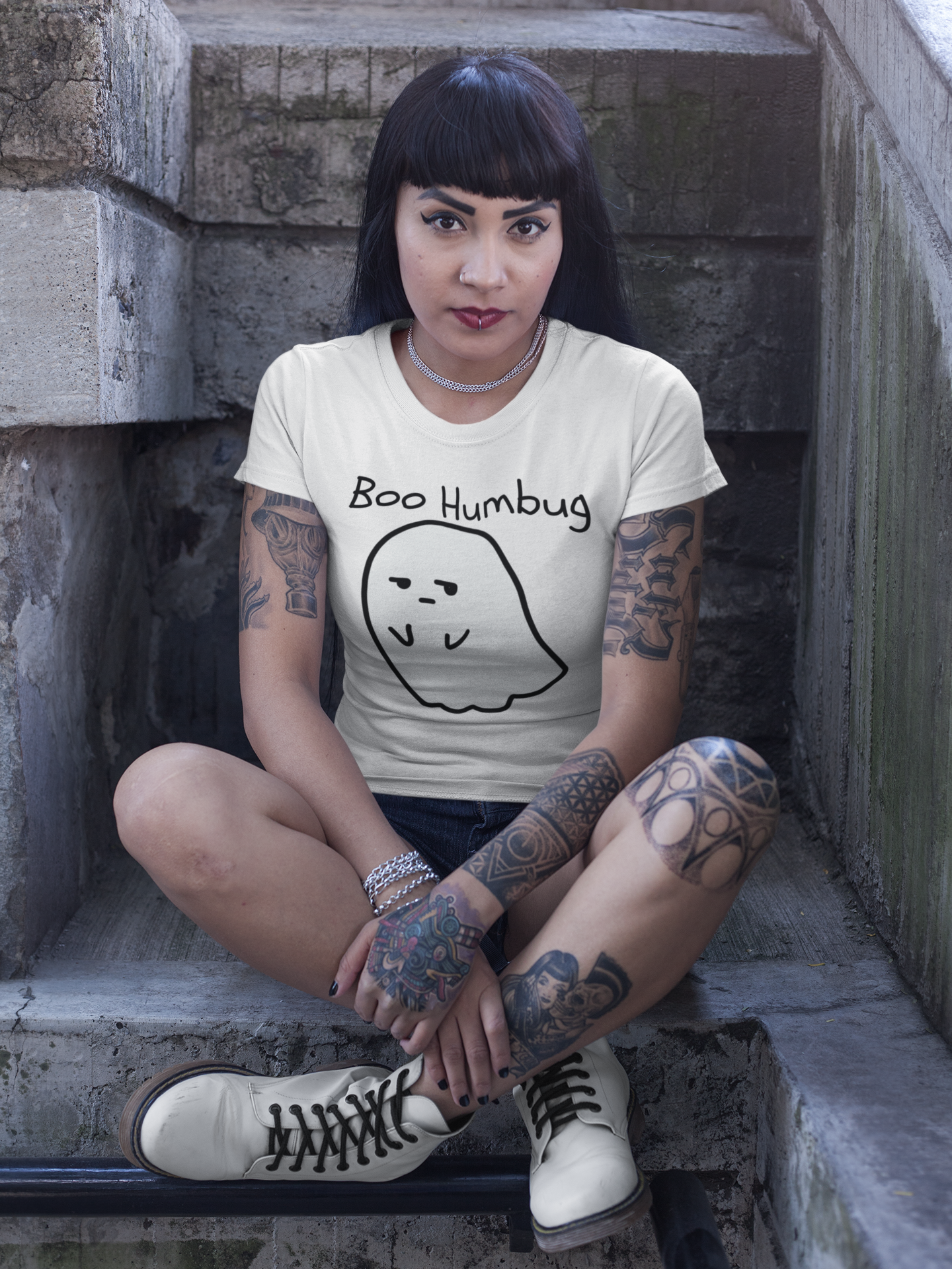 Boo Humbug | Anti-Halloween Ghost Tee | Spitfire Ladies