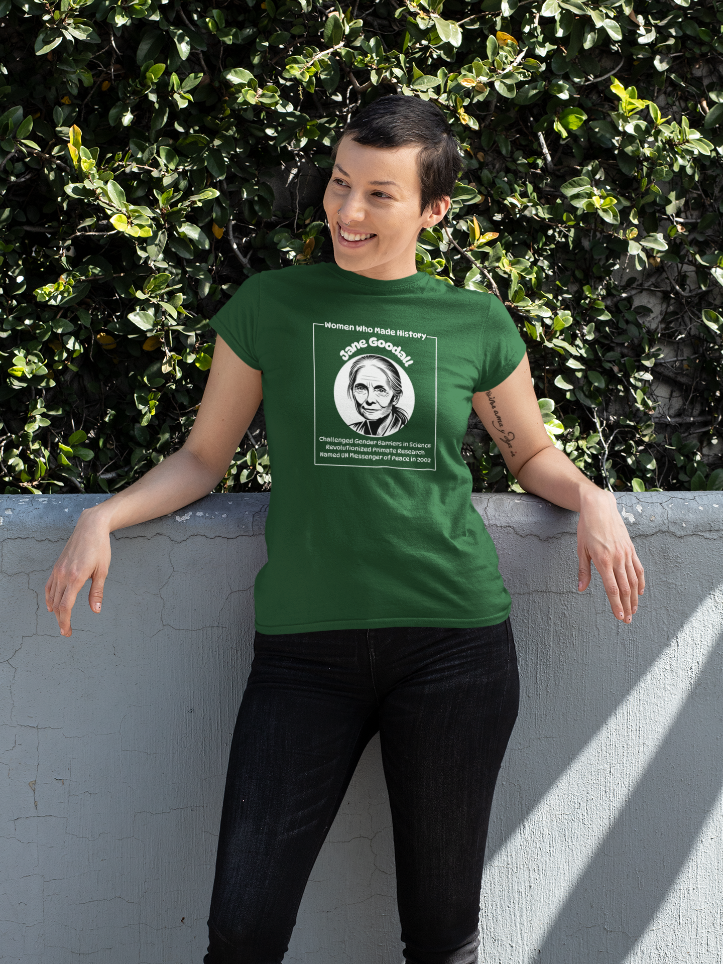 Jane Goodall Portrait Tee | Wildlife Conservation | Spitfire Ladies