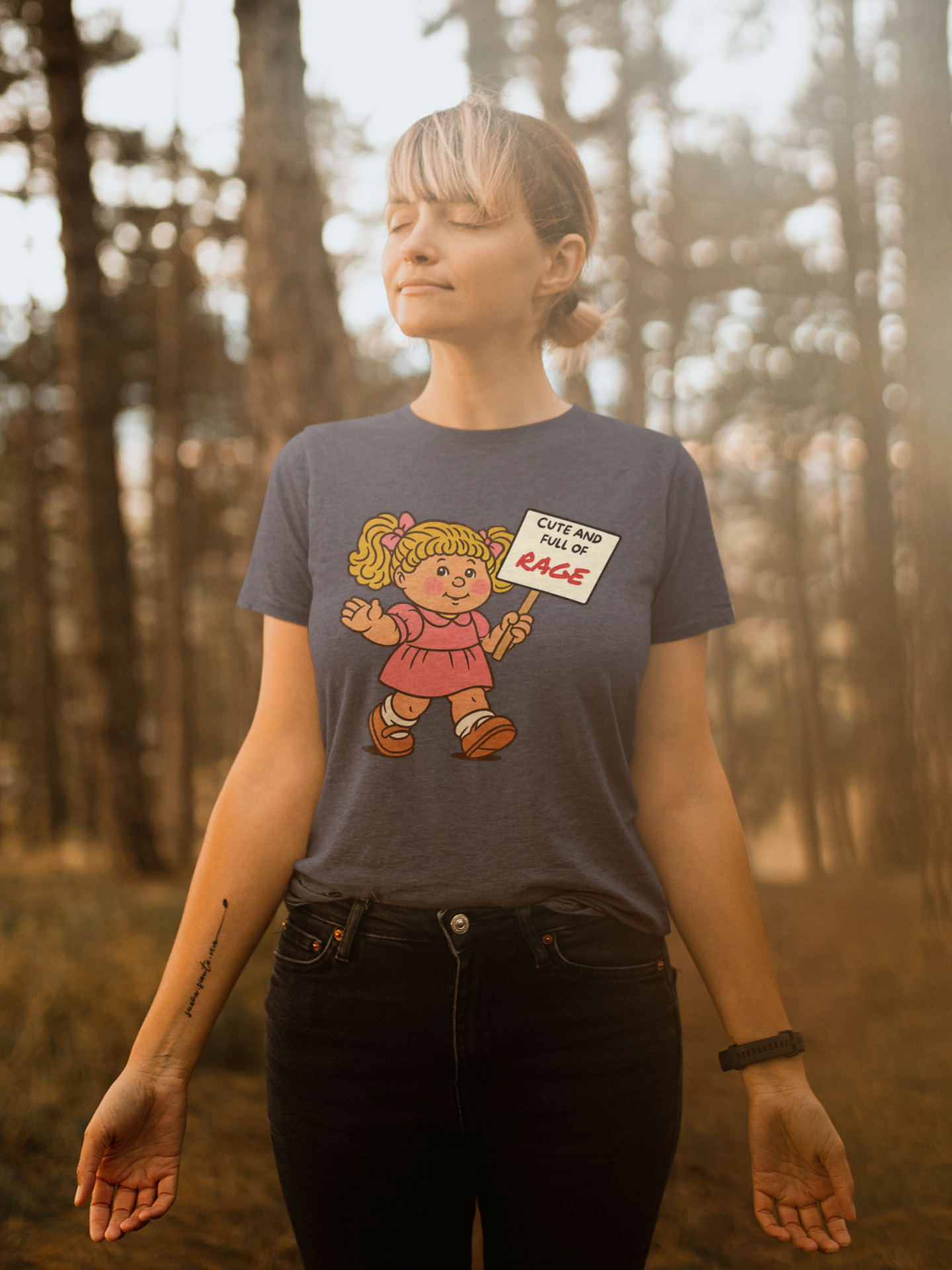 Cute and Full of RAGE | Retro Feminist Protest Tee | Spitfire Ladies