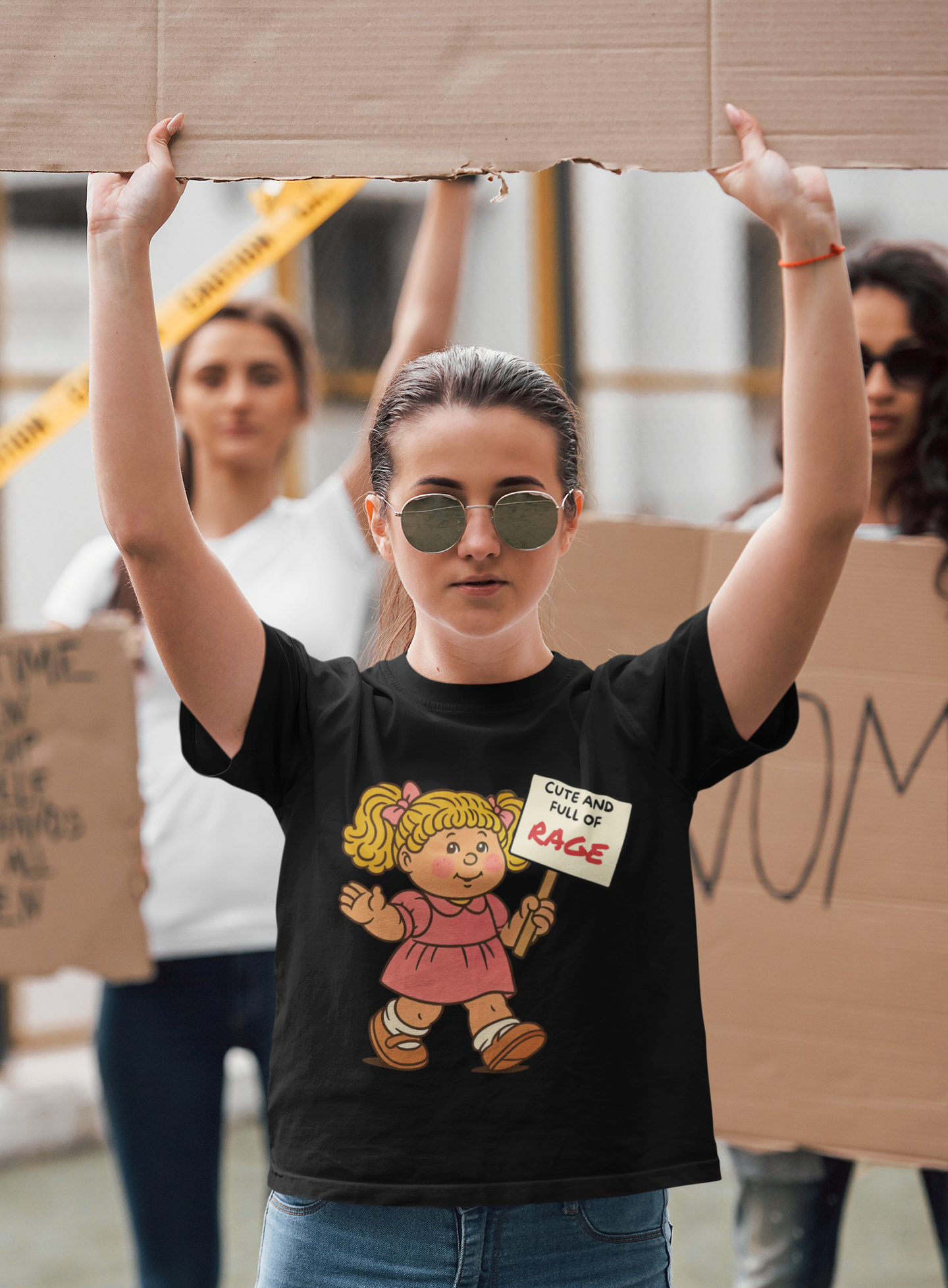 Cute and Full of RAGE | Retro Feminist Protest Tee | Spitfire Ladies