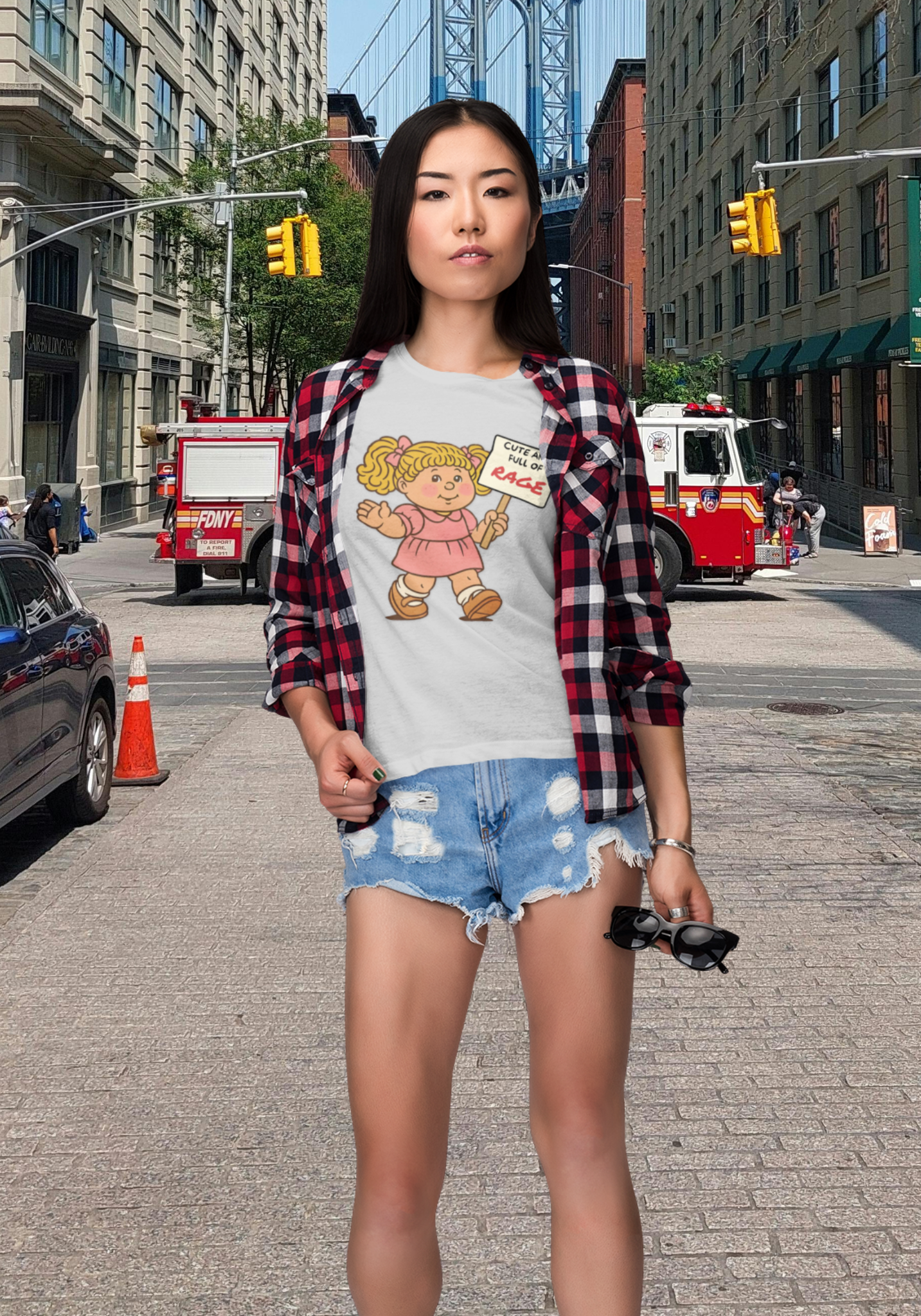 Cute and Full of RAGE | Retro Feminist Protest Tee | Spitfire Ladies