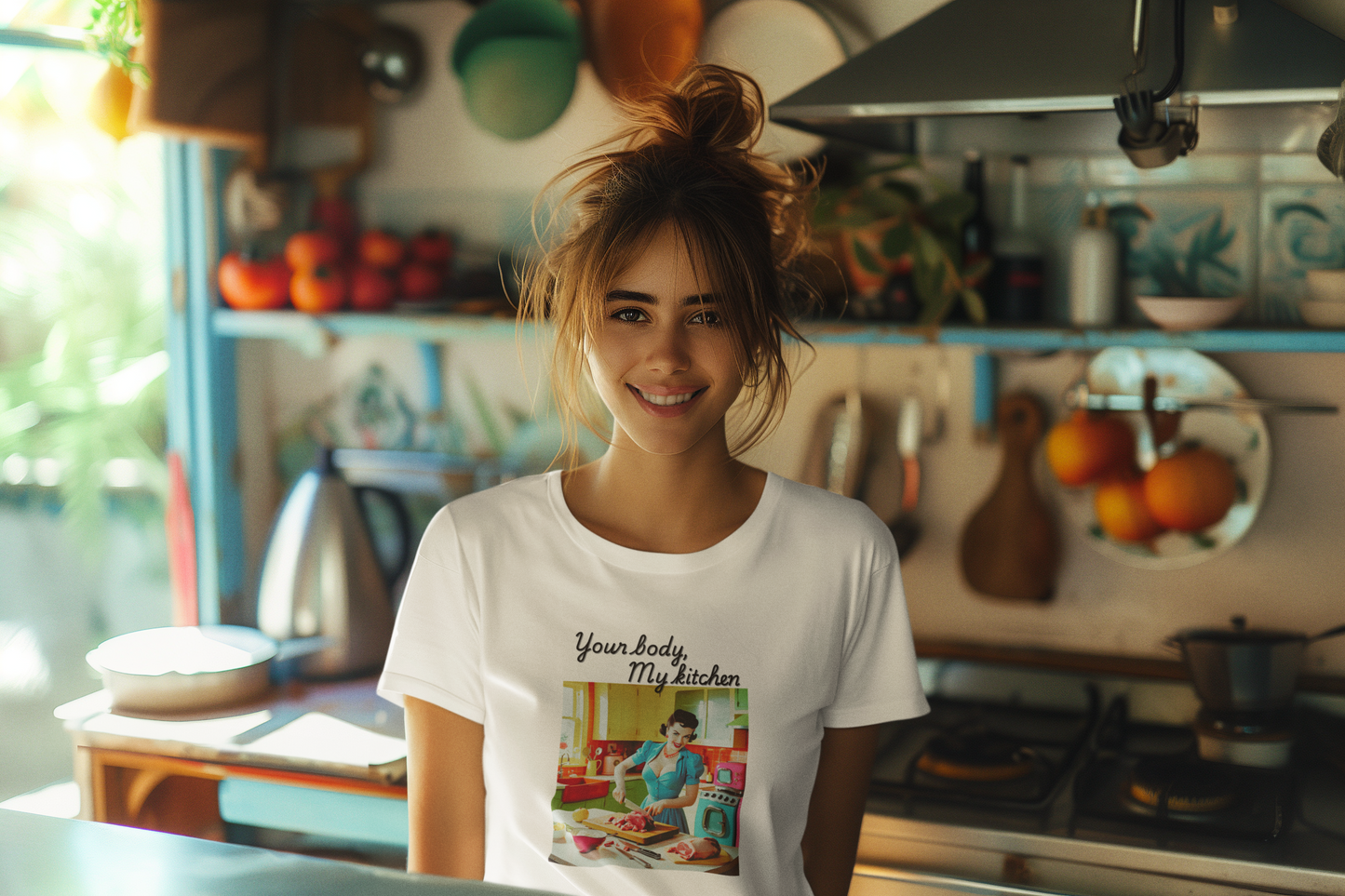 Your Body, My Kitchen | Retro Feminist Tee | Spitfire Ladies