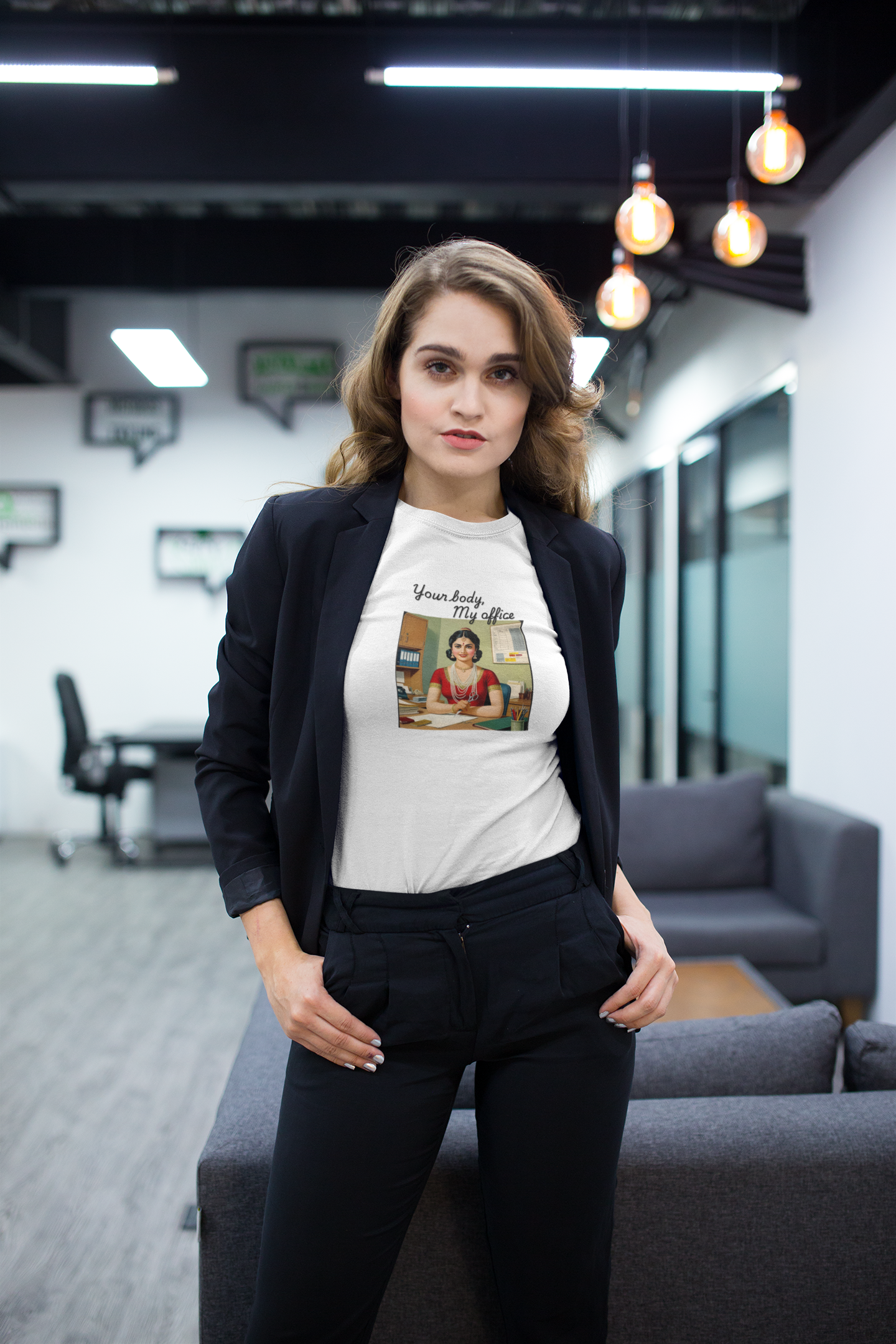 Your Body, My Office | Retro Feminist Tee | Spitfire Ladies